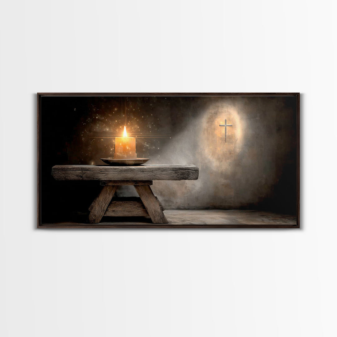 Sacred Ember – Framed Canvas Print – Christian Art Canvas – Christian Wall Art – Christmas Art – Christian Decoration – Christian Gift Idea