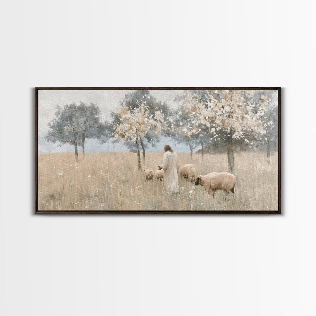 Fields Of Mercy – Framed Canvas Print – Christian Art Canvas – Christian Wall Art – Jesus Painting – Vintage Christian Art – Christian Chri