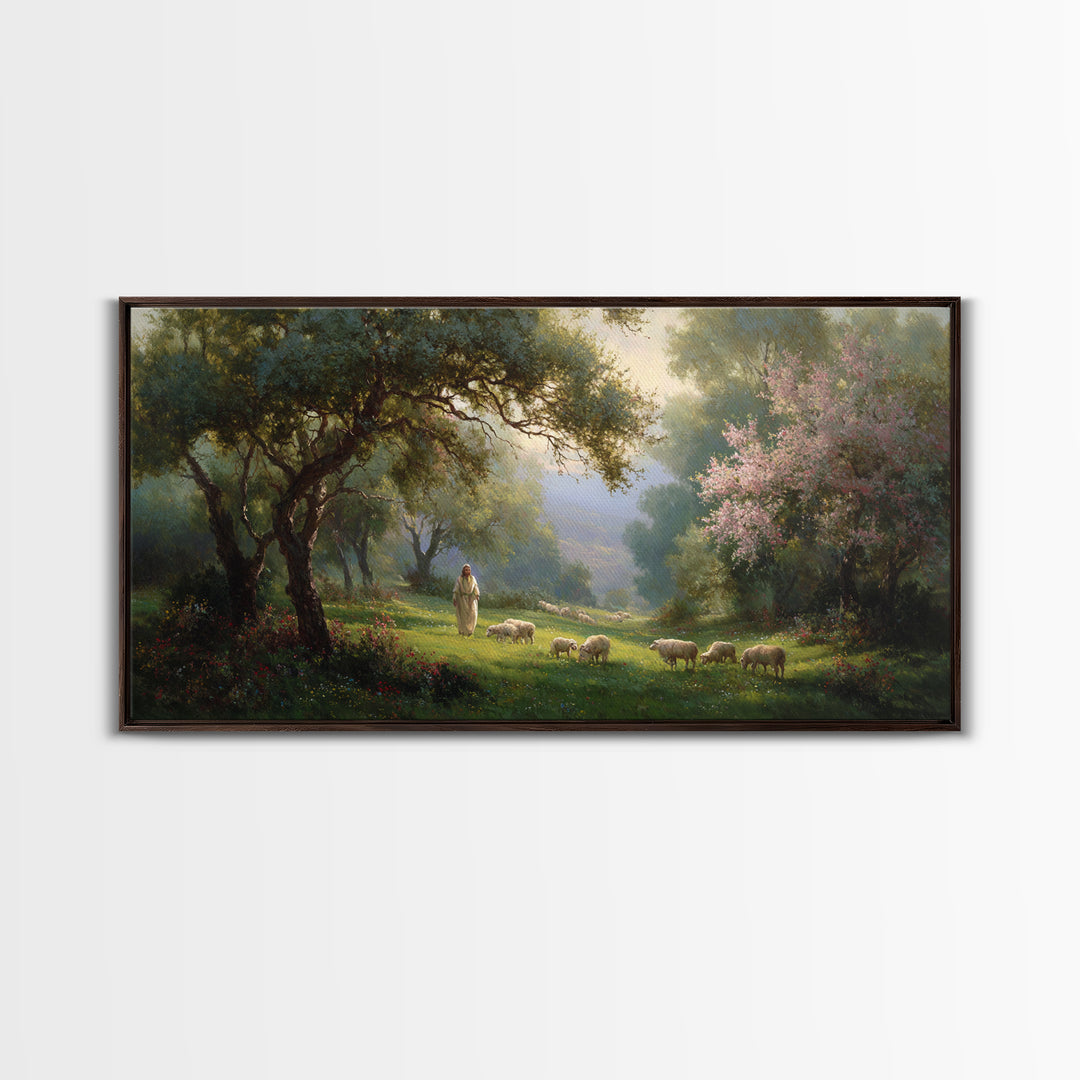 Garden Of Peace | Framed Canvas Print | Christian Wall Art | Christian Art Canvas | Jesus Painting | Modern Christian Art | Christian Chris