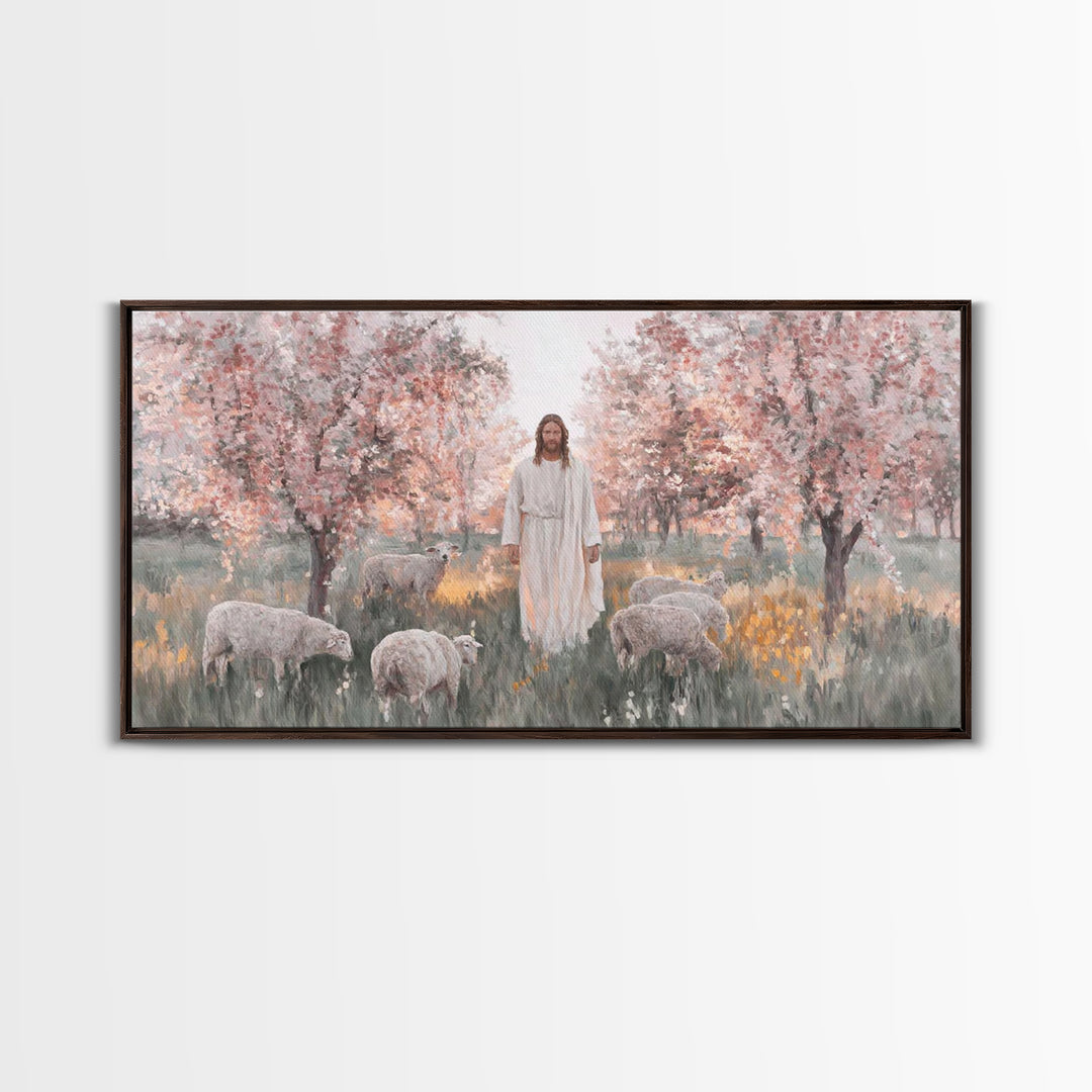 Blossoms Of Grace, Framed Canvas Print, Christian Art Canvas, Christian Wall Art, Jesus Painting, Christian Art, Christian Christmas Decor