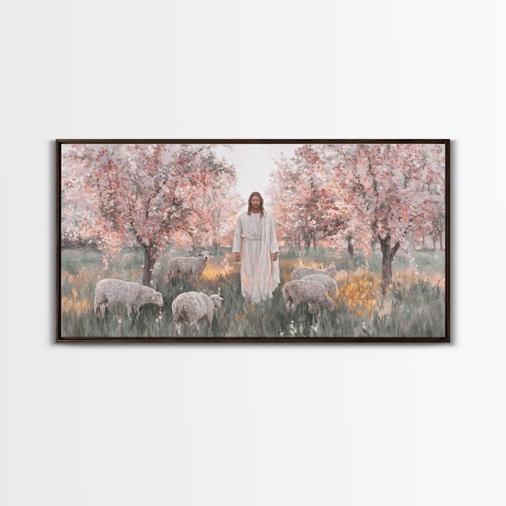 Blossoms Of Grace, Framed Canvas Print, Christian Art Canvas, Christian Wall Art, Jesus Painting, Christian Art, Christian Christmas Decor
