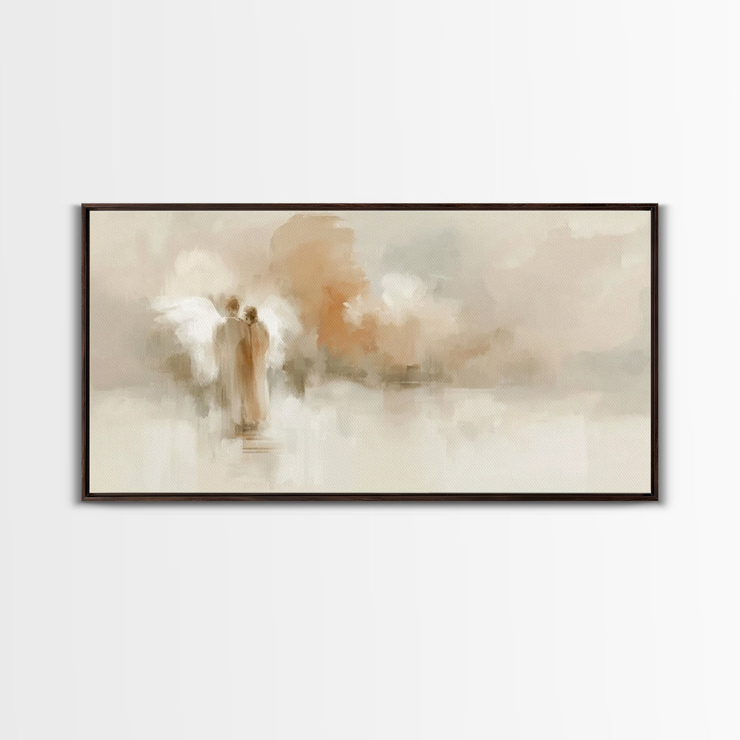 Heavenly Whispers | Framed Canvas Print | Christian Art Canvas | Minimalist Christian Art | Abstract Christian Art | Christian Wall Art