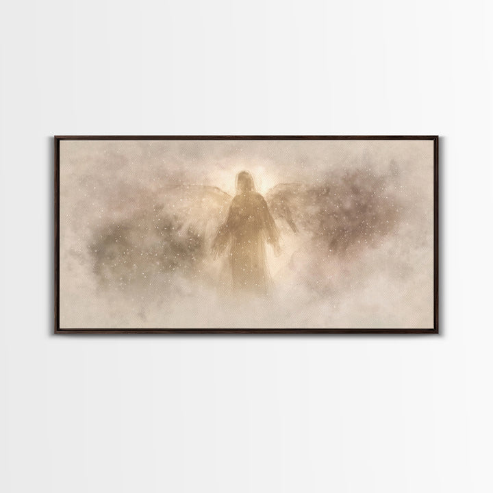 Celestial Stillness – Framed Canvas Print – Christian Art Canvas – Angel Art – Christian Wall Art – Subtle Christian Art – Christmas Art