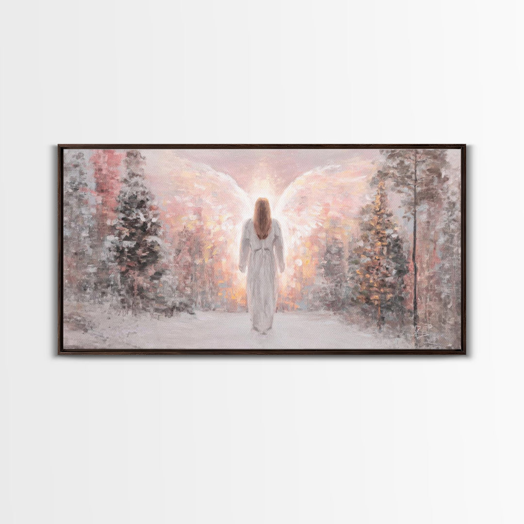Radiant Messenger | Framed Canvas Print | Christian Wall Art | Angel Art | Christian Art Canvas | Christmas Art | Unique Christian Art