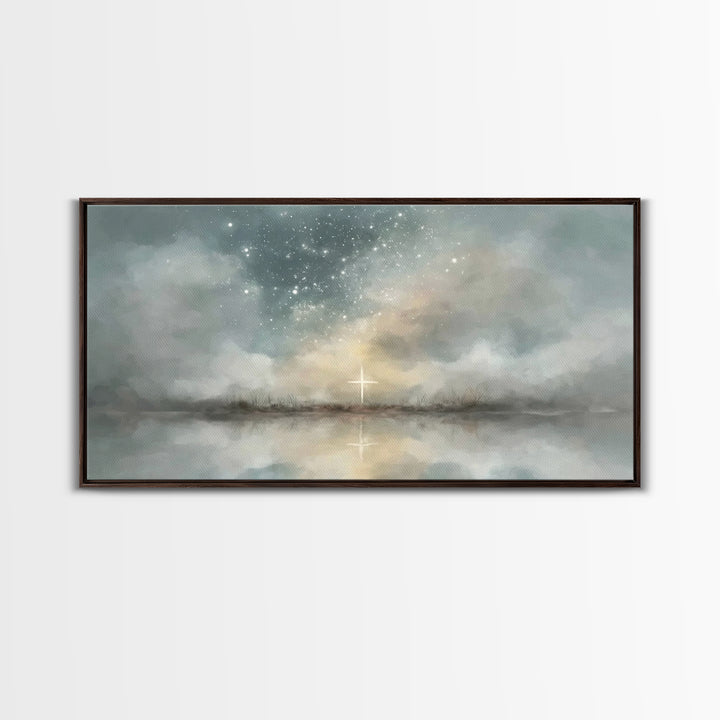 Star Of Peace, Framed Canvas Print, Christian Wall Art, Christmas Art, Christian Art Canvas, Abstract Christian Art, Christian Christmas De