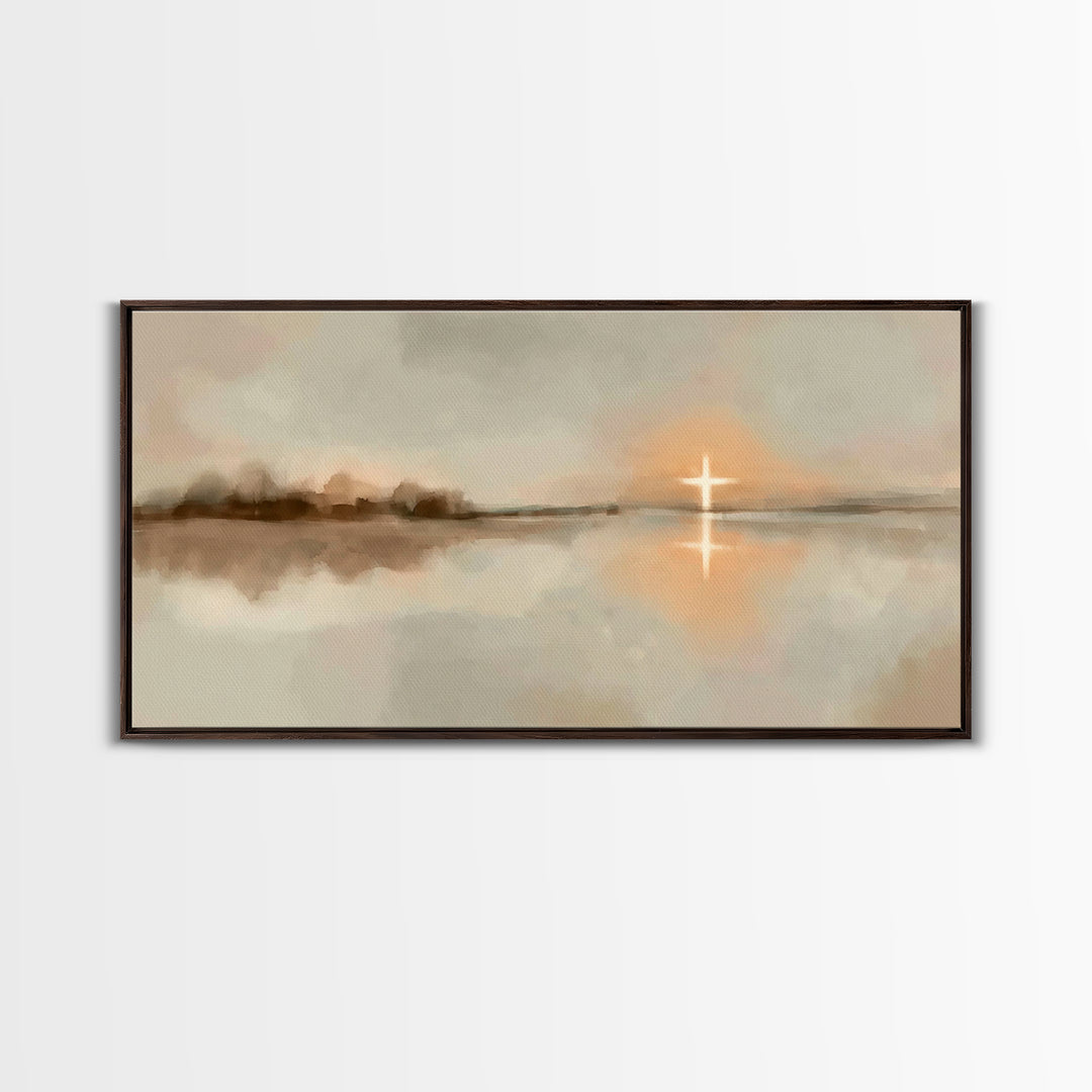 Horizon Of Hope | Framed Canvas Print | Christian Christmas Art | Christian Art Canvas | Modern Christian Art | Christian Wall Art | Christ