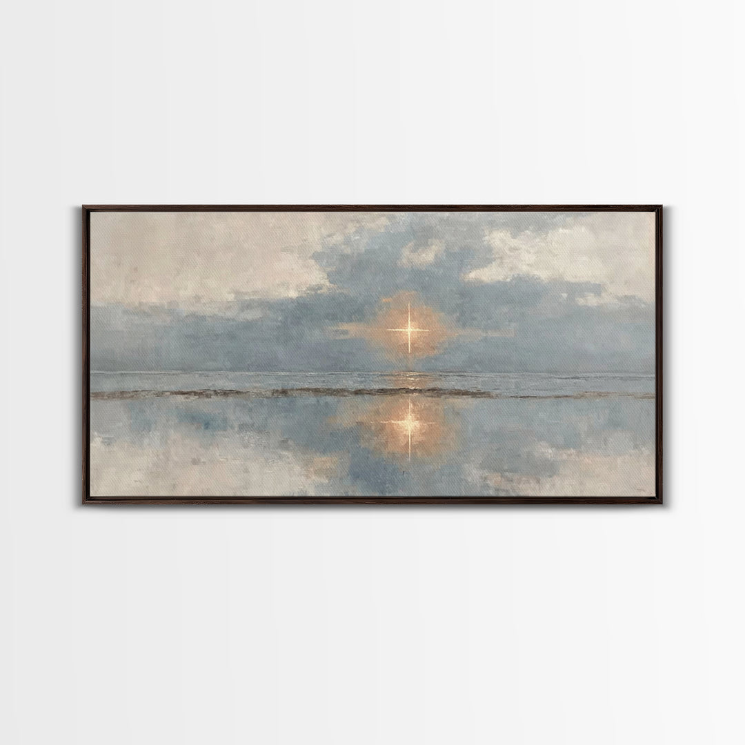 Guiding Star Glow, Framed Canvas Print, Christian Wall Art, Christian Art Canvas, Christmas Art, Subtle Christian Art, Christian Christmas