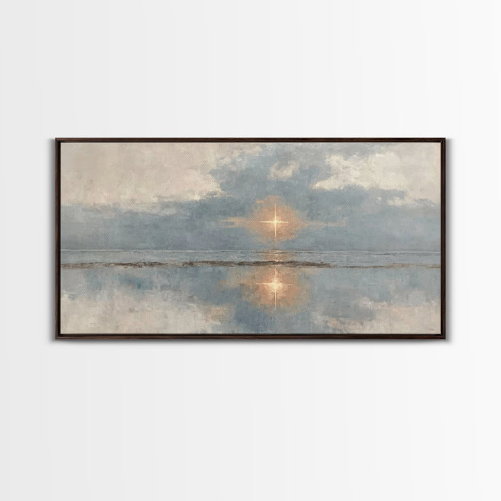 Guiding Star Glow, Framed Canvas Print, Christian Wall Art, Christian Art Canvas, Christmas Art, Subtle Christian Art, Christian Christmas