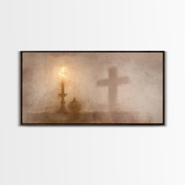 Cross Of Light – Framed Canvas Print – Christian Wall Art – Christian Art Canvas – Christian Christmas Art – Christian Decorations – Christ