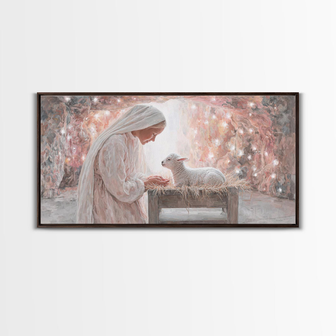 Heaven’s Quiet Gift – Framed Canvas Print – Christian Art Canvas – Christian Painting – Christian Wall Art – Christmas Art