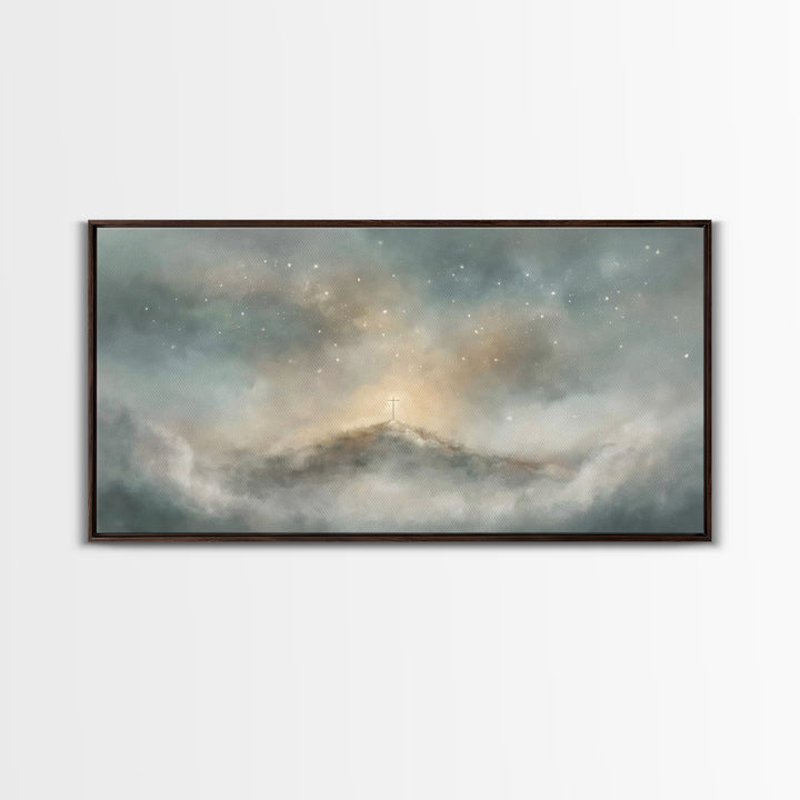 Stars Of Calvary – Framed Canvas Print – Christian Wall Art – Christian Art – Subtle Christian Art – Christian Art Canvas