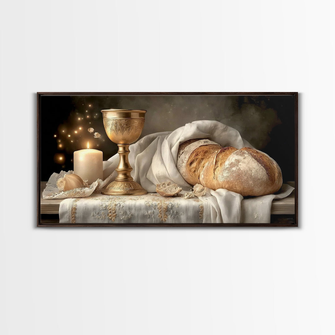 Sacred Communion Peace – Framed Canvas Print – Christian Art – Christian Wall Art – Christian Art Canvas – Christian Decoration