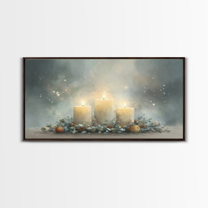 Advent Star Glow – Framed Canvas Print – Christmas Art – Christian Christmas Decor – Christian Art Canvas – Christmas Wall Art – Christmas