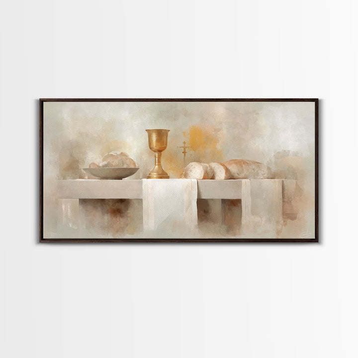 Blessed Table Offering – Framed Canvas Print – Christian Art Canvas – Christian Wall Art – Christian Art – Christian Painting