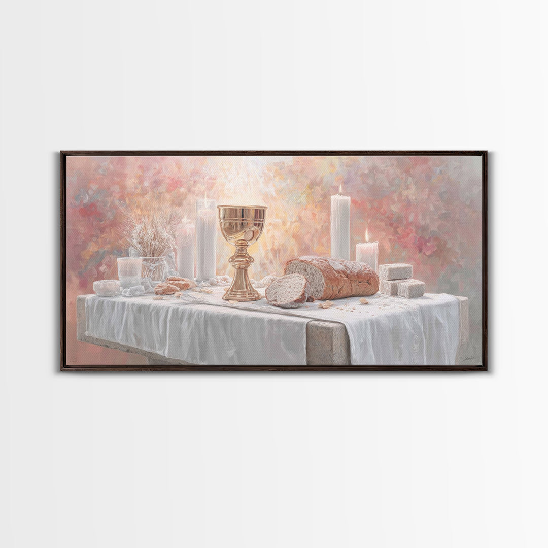 Bread Of Blessing - Framed Canvas Print - Christian Wall Art - Christian Art Canvas - Modern Christian Art - Christian Gift Ideas - Christi