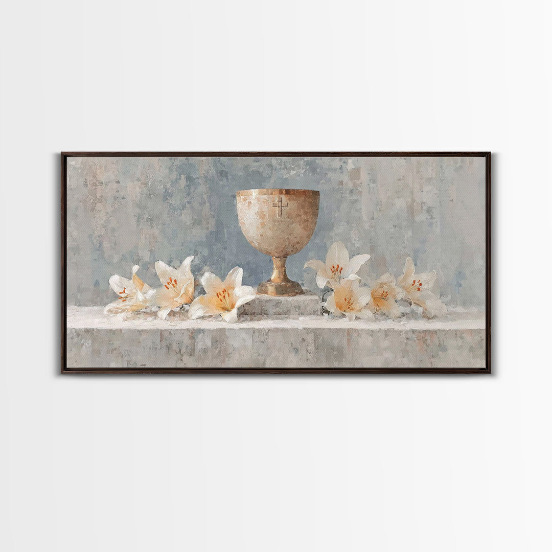 Lily Sanctuary - Framed Canvas Print - Christian Wall Art - Christian Art Canvas - Minimalist Christian Art - Subtle Christian Art - Christ
