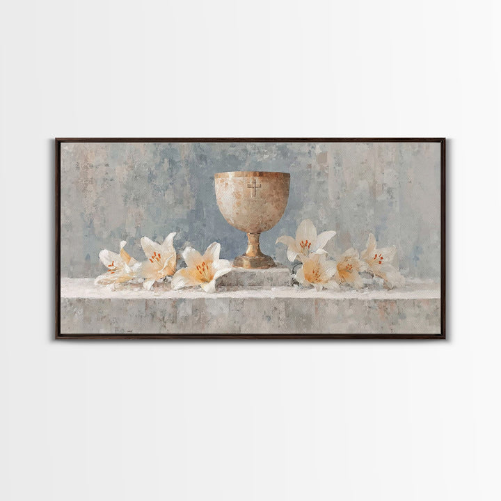 Lily Sanctuary - Framed Canvas Print - Christian Wall Art - Christian Art Canvas - Minimalist Christian Art - Subtle Christian Art - Christ