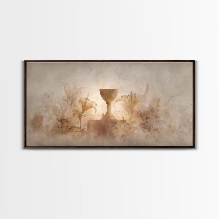 Golden Reverence - Framed Canvas Print - Christian Wall Art - Christian Art Canvas - Moody Christian Art - Christian Paintings - Framed Chr