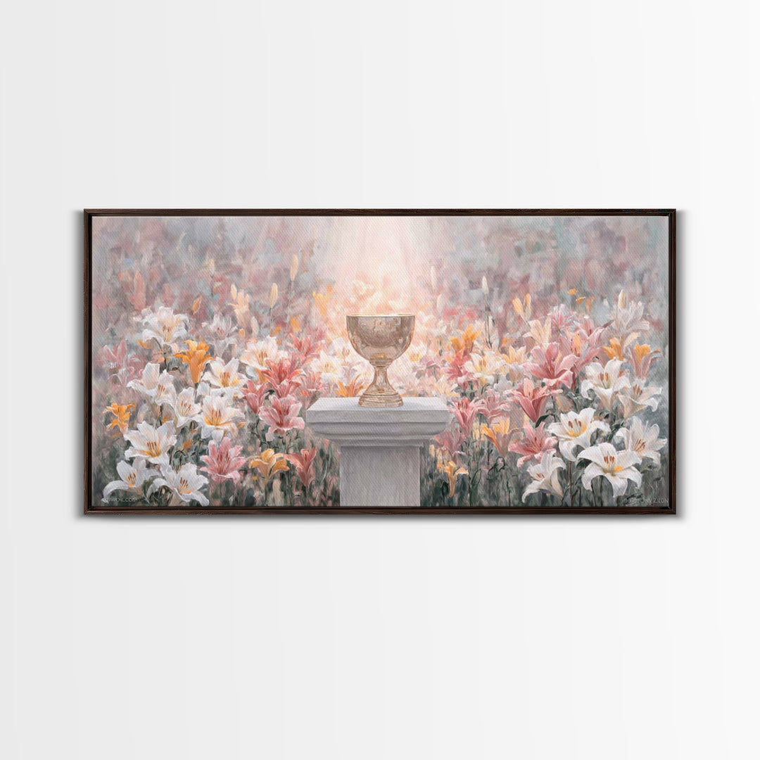Chalice In Bloom - Framed Canvas Print - Christian Wall Art - Christian Art Canvas - Christian Christmas Art - Christian Gift - Modern Chri