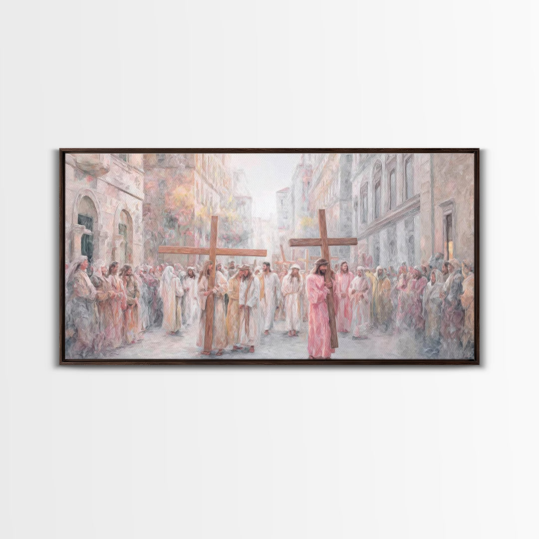 Procession Of Faith – Framed Canvas Print – Christian Wall Art – Christian Art Canvas – Christian Painting – Christian Art Print – Large Ch