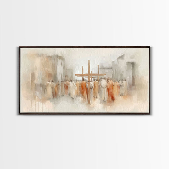 Crosswalk Journey – Framed Canvas Print – Abstract Christian Art – Christian Art Canvas – Modern Christian Painting – Christian Art Prints