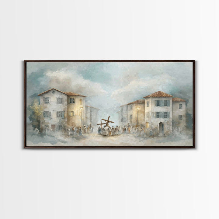 Crossroads Light – Framed Canvas Print – Christian Art Canvas – Christian Painting – Modern Christian Art – Christian Wall Art – Large Chri