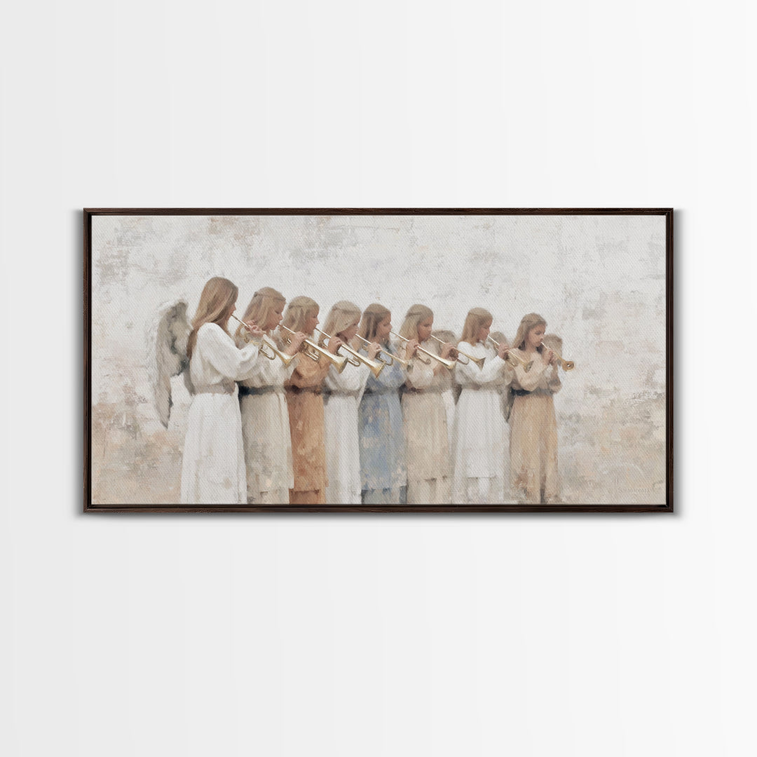 Heavenly Chorus – Framed Canvas Print – Christian Art Canvas – Christian Wall Art – Christian Paintings – Christmas Art Prints – Christian