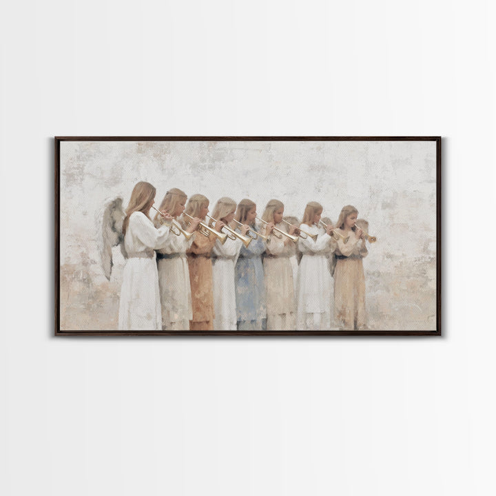Heavenly Chorus – Framed Canvas Print – Christian Art Canvas – Christian Wall Art – Christian Paintings – Christmas Art Prints – Christian
