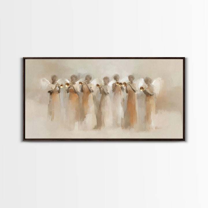 Angelic Ensemble | Framed Canvas Print | Christian Art Canvas | Modern Christian Art | Christian Painting | Christmas Art Work | Christian