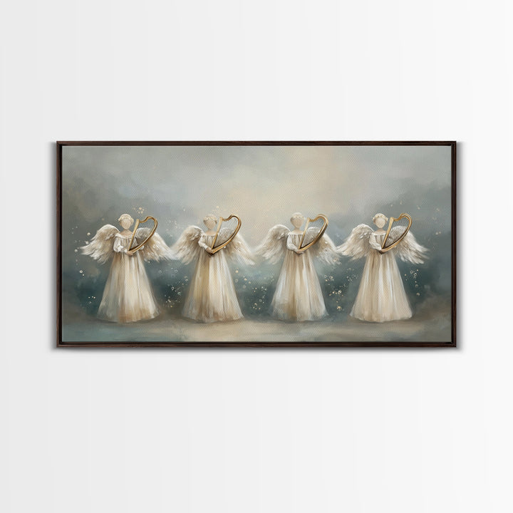 Harp Of Grace | Framed Canvas Print | Christian Art | Christian Art Canvas | Vintage Christian Art | Christmas Wall Art | Christian Christm