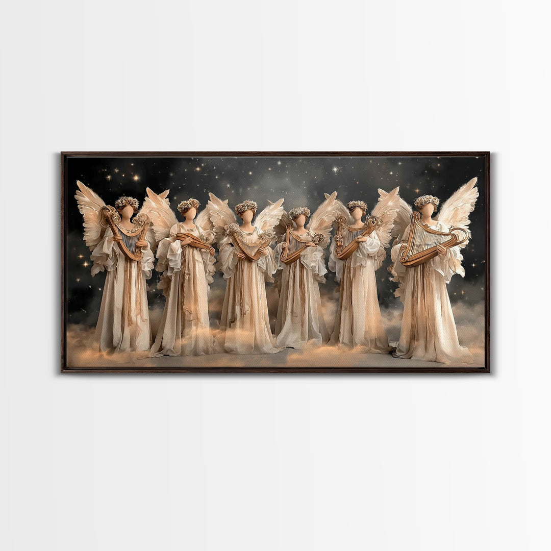 Radiant Messengers, Framed Canvas Print, Christian Art Canvas, Christian Wall Art, Large Christian Painting, Christian Christmas Decor, Chr