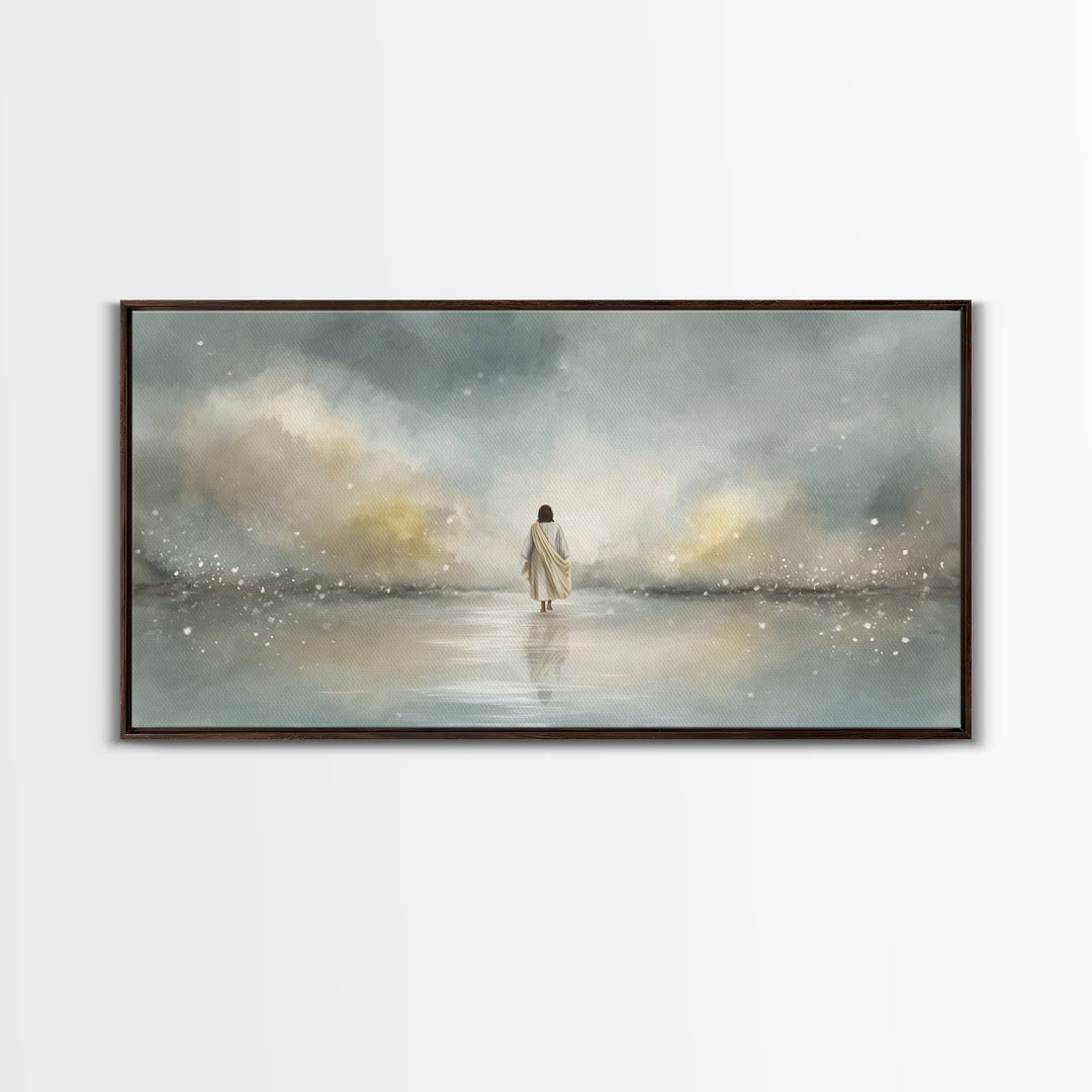 Heaven’s Calm, Framed Canvas Print, Christian Art Canvas, Jesus Painting, Subtle Christian Art, Christian Paintings, Christian Decor For Ho