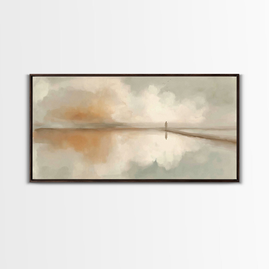 Silent Waters – Framed Canvas Print – Minimalist Christian Art – Christian Art Canvas – Christian Wall Art – Subtle Christian Paintings – J