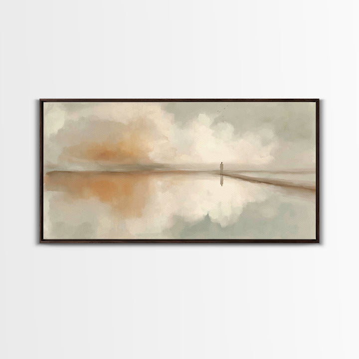 Silent Waters – Framed Canvas Print – Minimalist Christian Art – Christian Art Canvas – Christian Wall Art – Subtle Christian Paintings – J