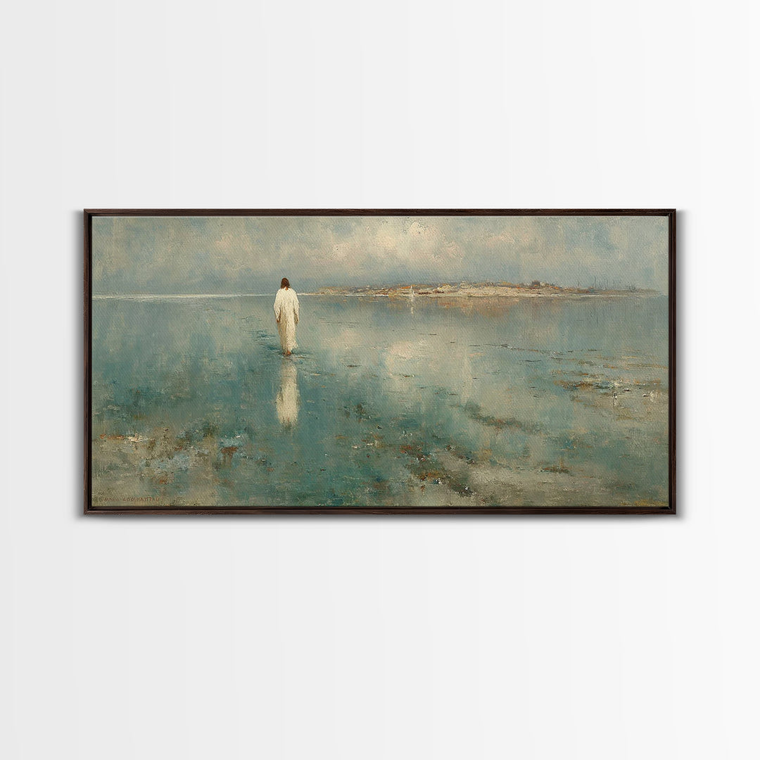 Light Of Hope, Framed Canvas Print, Christian Art Canvas, Jesus Painting, Vintage Christian Art, Christian Wall Art, Large Christian Painti