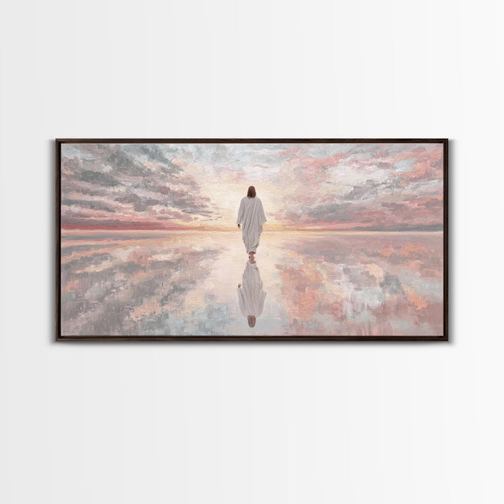 Walking In Glory | Framed Canvas Print | Jesus Painting | Christian Art Canvas | Christian Wall Art | Modern Jesus Art | Large Jesus Painti