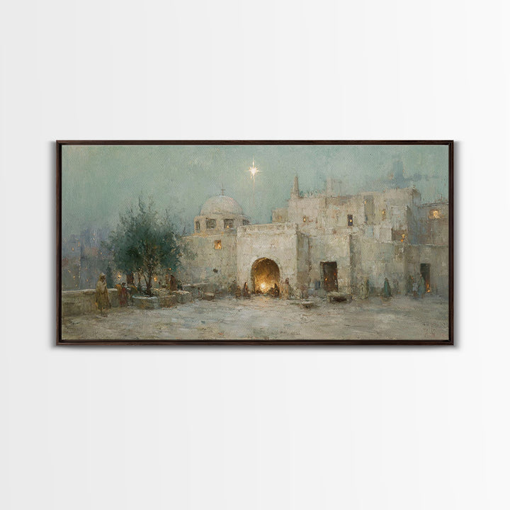 Bethlehem Light | Framed Canvas Print | Christian Wall Art | Christian Art Canvas | Christmas Art | Christian Christmas Decor