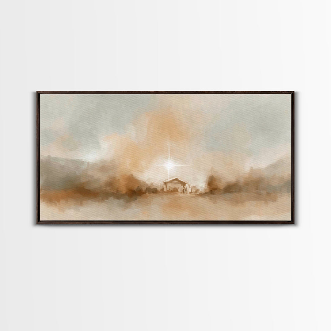 Star Of Peace - Framed Canvas Print - Christian Art Canvas - Christmas Wall Art - Jesus Christmas Art - Christian Decor