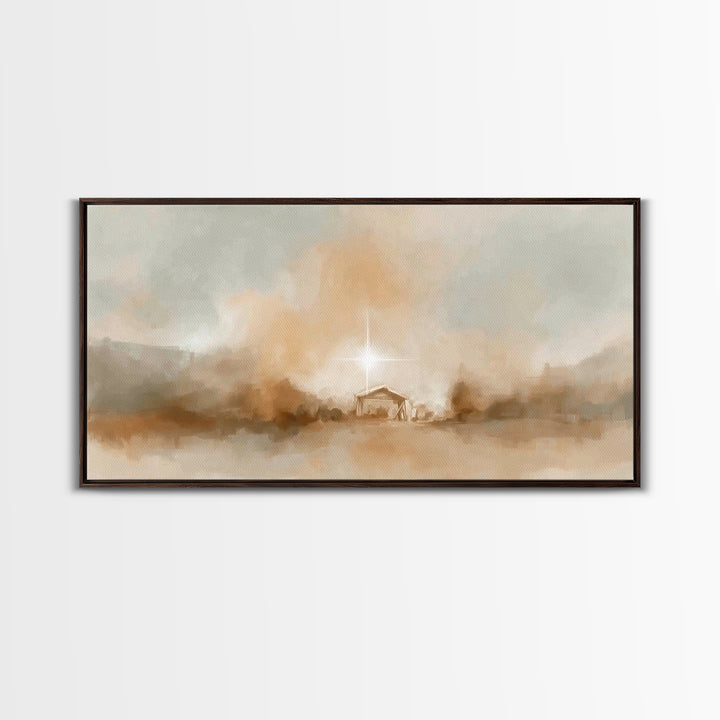 Star Of Peace - Framed Canvas Print - Christian Art Canvas - Christmas Wall Art - Jesus Christmas Art - Christian Decor