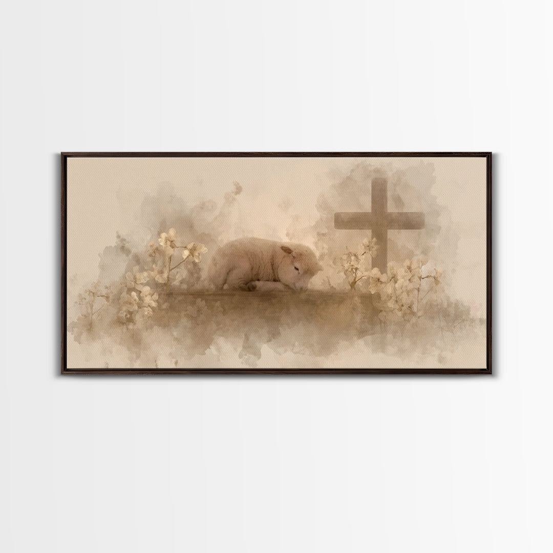 Graceful Rest – Framed Canvas Print – Christian Art Canvas – Christian Wall Art – Minimalist Christian Art – Christian Painting – Christmas