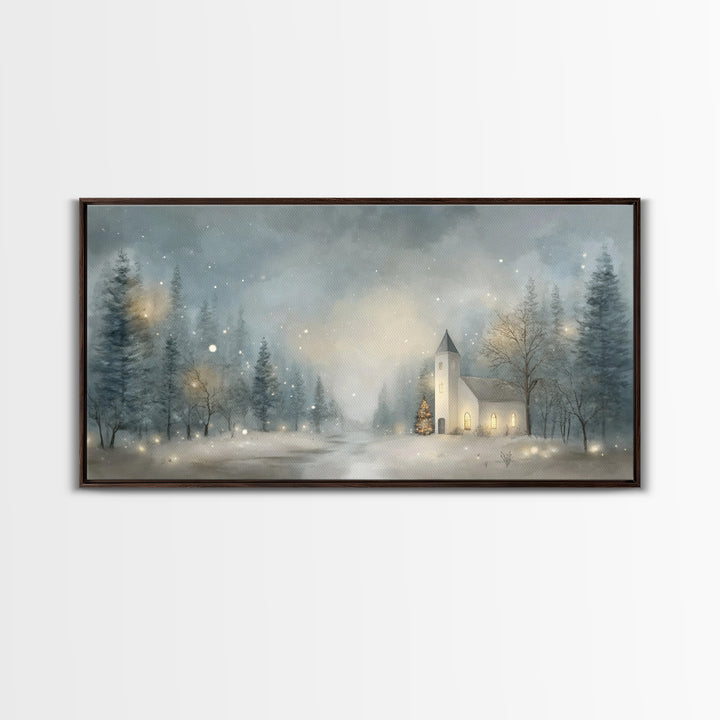 Winter Sanctuary – Framed Canvas Print – Christmas Art – Christian Wall Art – Christmas Canvas Wall Art – Framed Christmas Art – Christian
