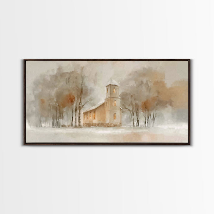 Holy Twilight – Framed Canvas Print – Christian Wall Art – Christmas Art Prints – Christian Art Canvas – Moody Christmas Art – Christian Ch