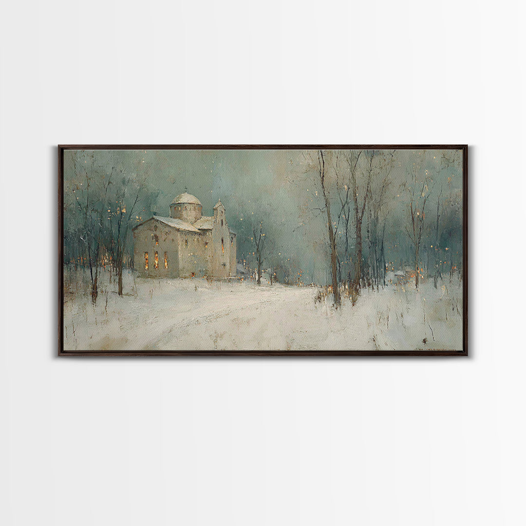 Silent Parish – Framed Canvas Print – Christian Art Print – Christmas Art – Christian Wall Art – Subtle Christian Art – Christian Decoratio