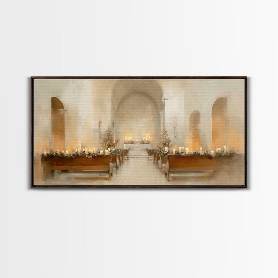 Quiet Sanctuary Peace – Framed Canvas Print – Christian Art – Minimalist Christian Art – Christmas Art Prints – Christian Decorations – Mod