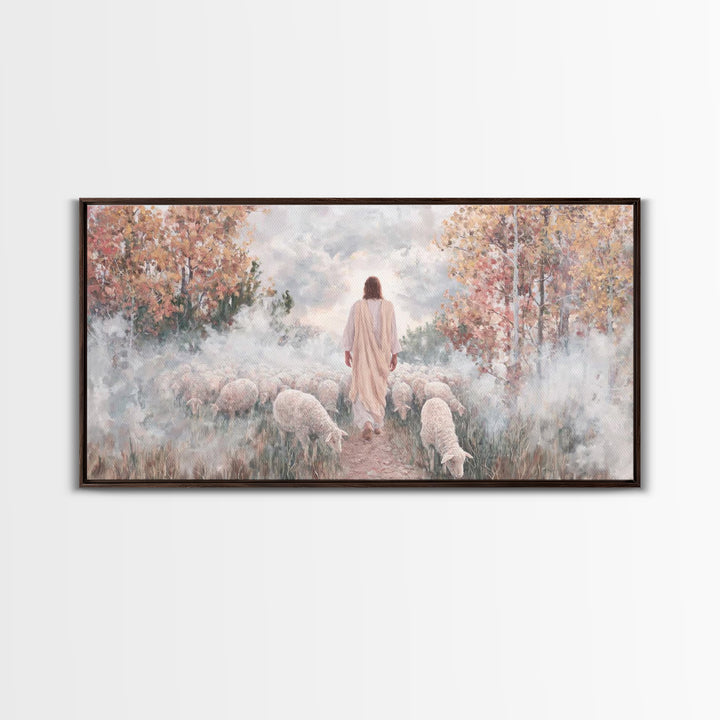 The Good Shepherd – Framed Canvas Print – Jesus Painting – Christian Wall Art – Christian Art Canvas – Christian Art Print – Christian Gift