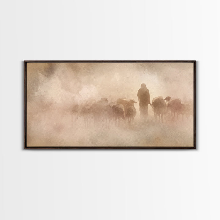 Guiding Light – Framed Canvas Print – Christian Art Canvas – Minimalist Christian Art – Christian Wall Art – Jesus Art Print – Subtle Chris