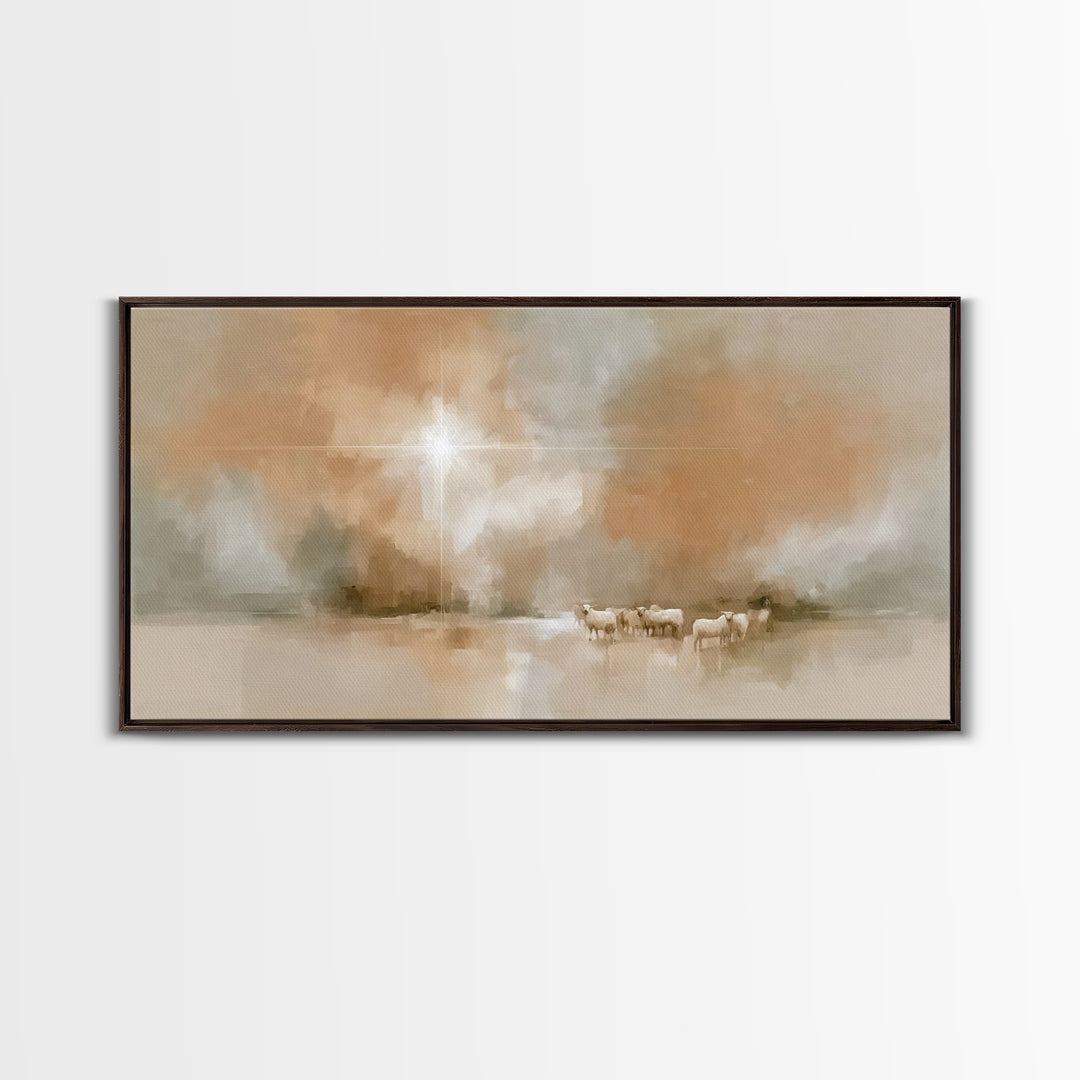 Bethlehem Light – Framed Canvas Print – Christian Art Canvas – Modern Christian Art – Christmas Wall Art – Jesus Painting