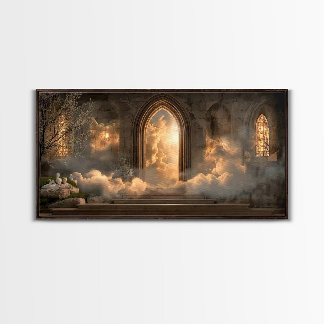 Eternal Dawn – Framed Canvas Print – Christian Art Canvas – Moody Christian Art – Christian Wall Art – Christian Art Work – Christian Decor