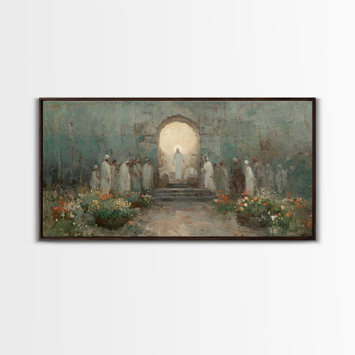 Holy Gathering – Framed Canvas Print – Christian Painting – Vintage Christian Art – Christian Wall Art – Christian Art Canvas – Christian G