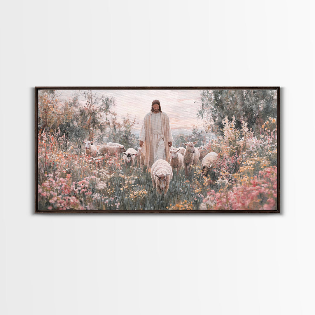 Grace In Bloom | Framed Canvas Print | Christian Wall Art | Jesus Painting | Christian Art Print | Modern Christian Art | Christian Gift Id